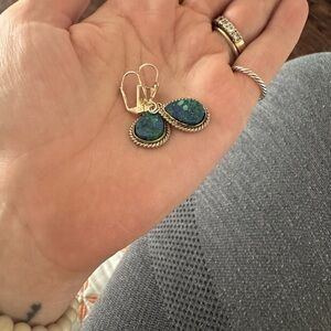 Elegant Blue and Silver Drop Earrings